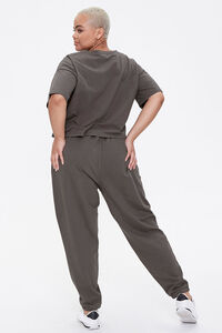 DARK GREY Plus Size French Terry Tee & Joggers Set, image 3