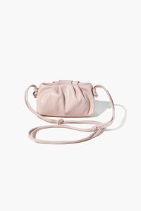Faux Leather Ruched Crossbody Bag, image 1