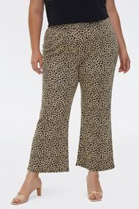 Plus Size Leopard Flare Pants, image 2