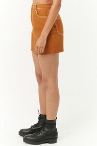 Contrast-Stitch Denim Mini Skirt, image 3