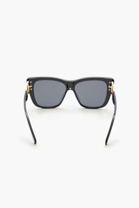 BLACK/BLACK Browline Chain Sunglasses, image 4