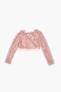 PINK Girls Faux Feather Open-Front Jacket (Kids), image 2