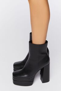 BLACK Chunky Heel Platform Ankle Boots, image 2