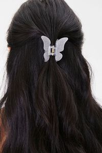 PINK/GREY Glitter Butterfly Hair Clip Set, image 2