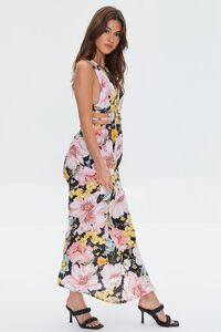 BLACK/MULTI Plunging Floral Maxi Dress, image 2