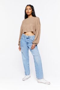 TAUPE Cropped Batwing-Sleeve Top, image 4