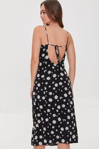 BLACK/MULTI Floral Print Tie-Back Dress, image 3