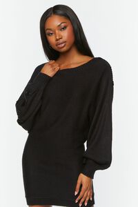 BLACK Button-Trim Sweater Dress, image 1