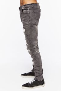 GREY Distressed Paint Splatter Skinny Jeans, image 3