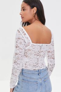 IVORY Floral Lace Scalloped Crop Top, image 4