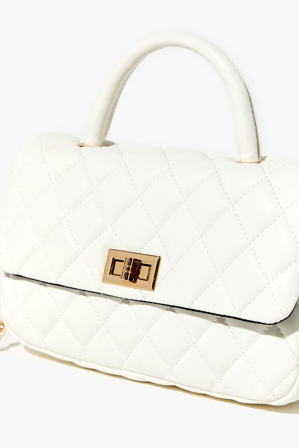 Diamond-Quilted Faux Leather Crossbody Bag
