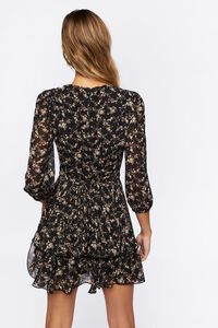 BLACK/MULTI Floral Print Mini Dress, image 3