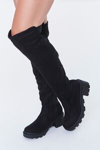 BLACK Over-the-Knee Lug-Sole Boots, image 1