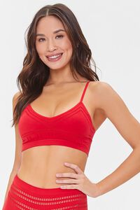 RED Seamless Cropped Lingerie Cami, image 4