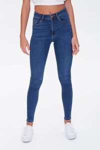 DARK DENIM Mid-Rise Skinny Jeans, image 1