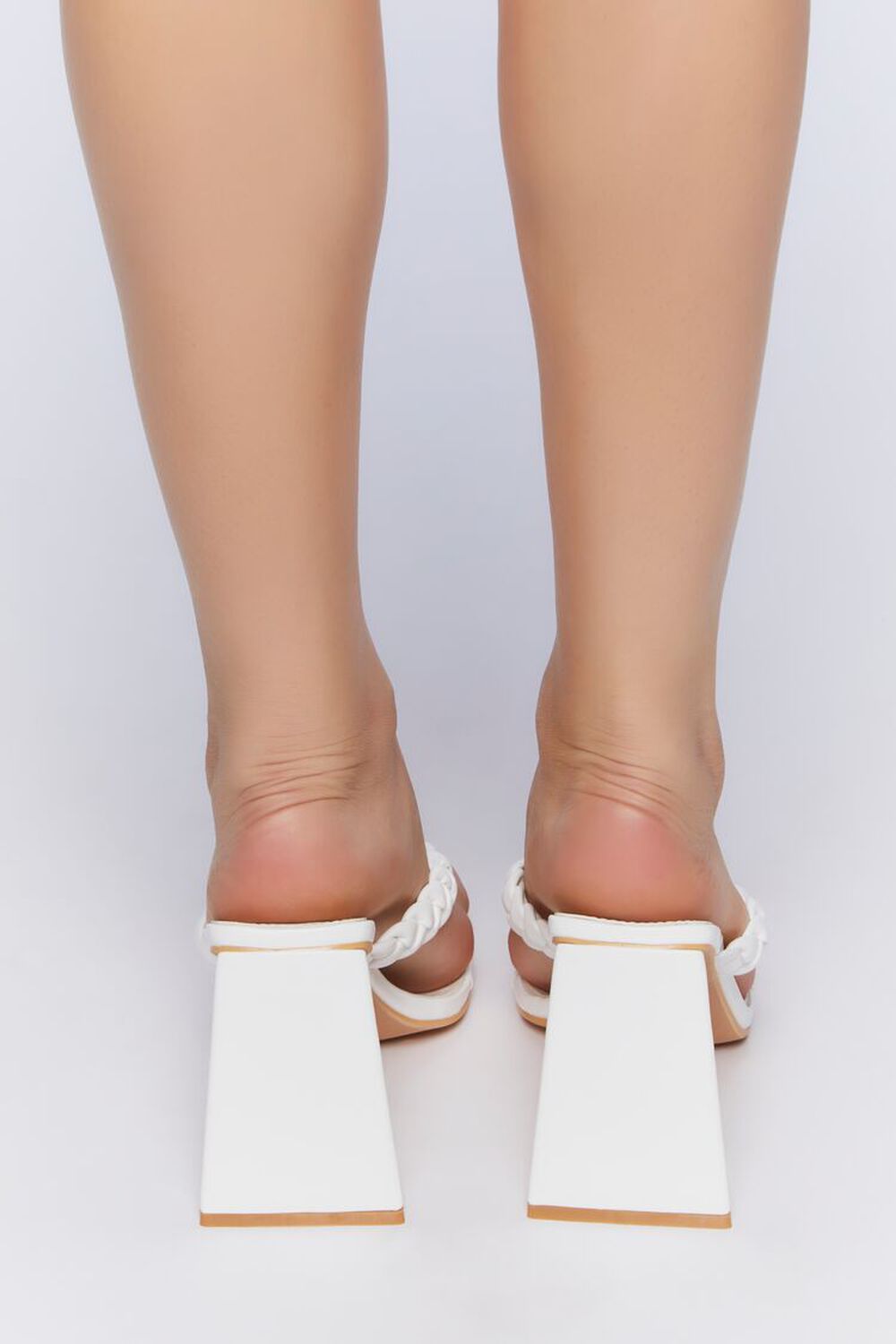 WHITE Braided Thong Heels, image 3