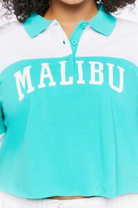 Plus Size Malibu Graphic Cropped Polo Shirt, image 5