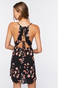 BLACK/MULTI Floral Print Cutout Mini Dress, image 3