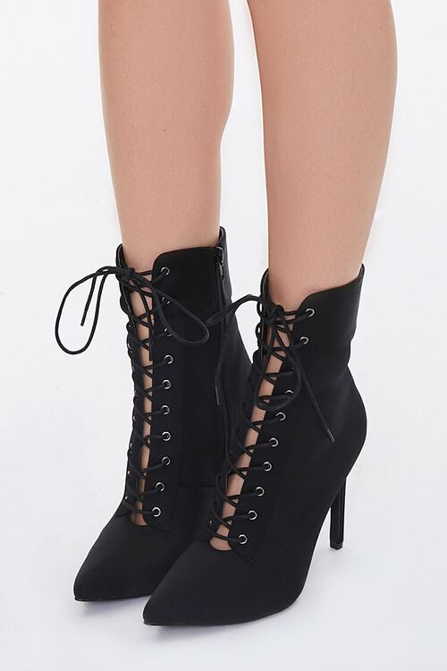 Lace-Up Stiletto Booties, image 1