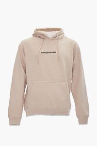 TAUPE/BLACK Thank God Embroidered Graphic Hoodie, image 1