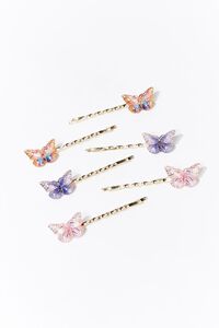 PINK/MULTI Butterfly Charm Bobby Pin Set, image 1