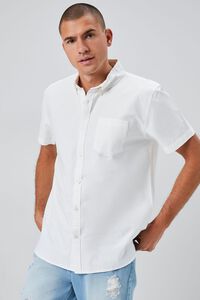 WHITE Pocket Button-Front Shirt, image 1