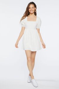 WHITE Puff-Sleeve Mini Dress, image 4