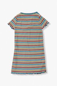 BLACK/MULTI Girls Striped T-Shirt Dress (Kids), image 2