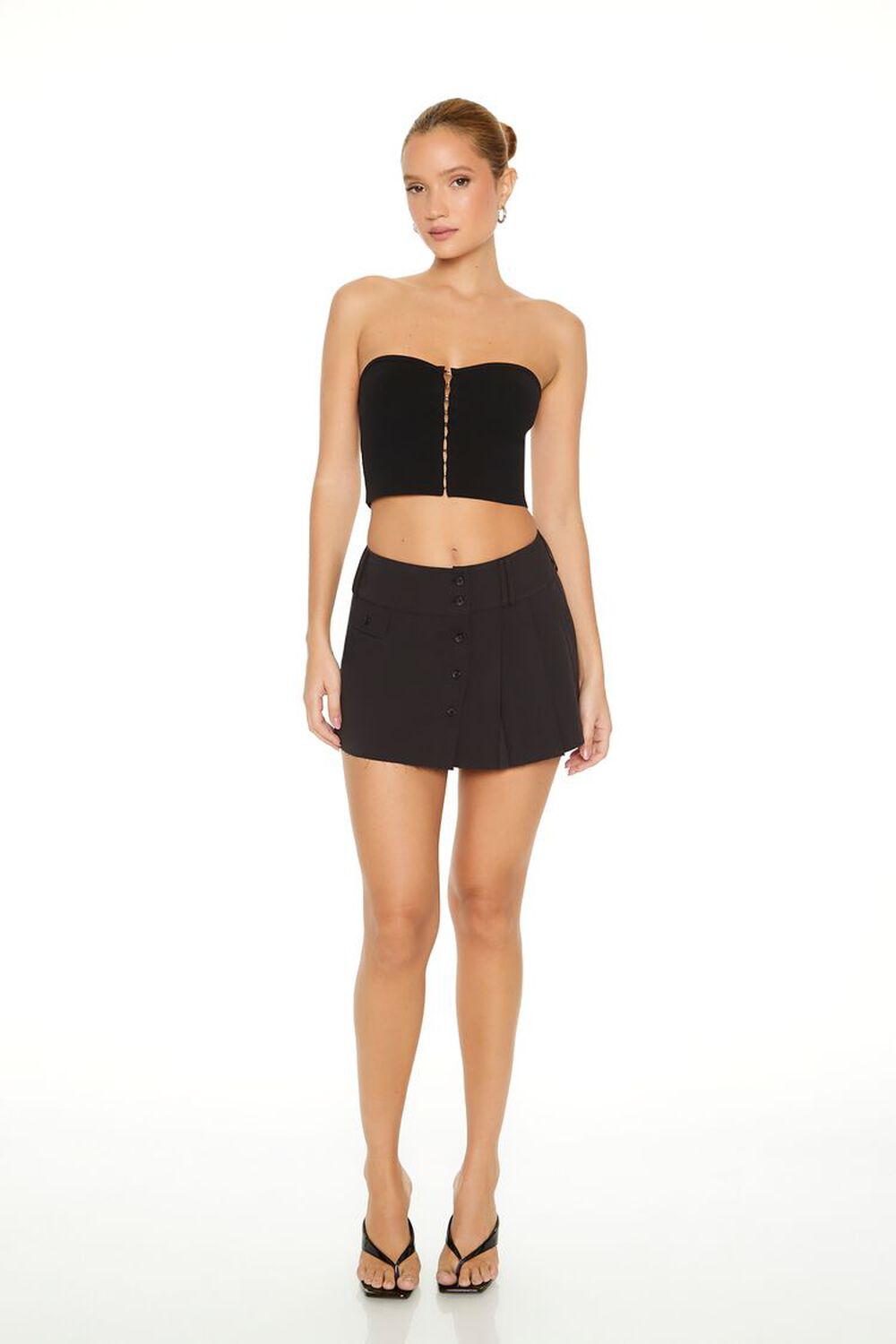 BLACK Pleated Mini Skirt, image 1