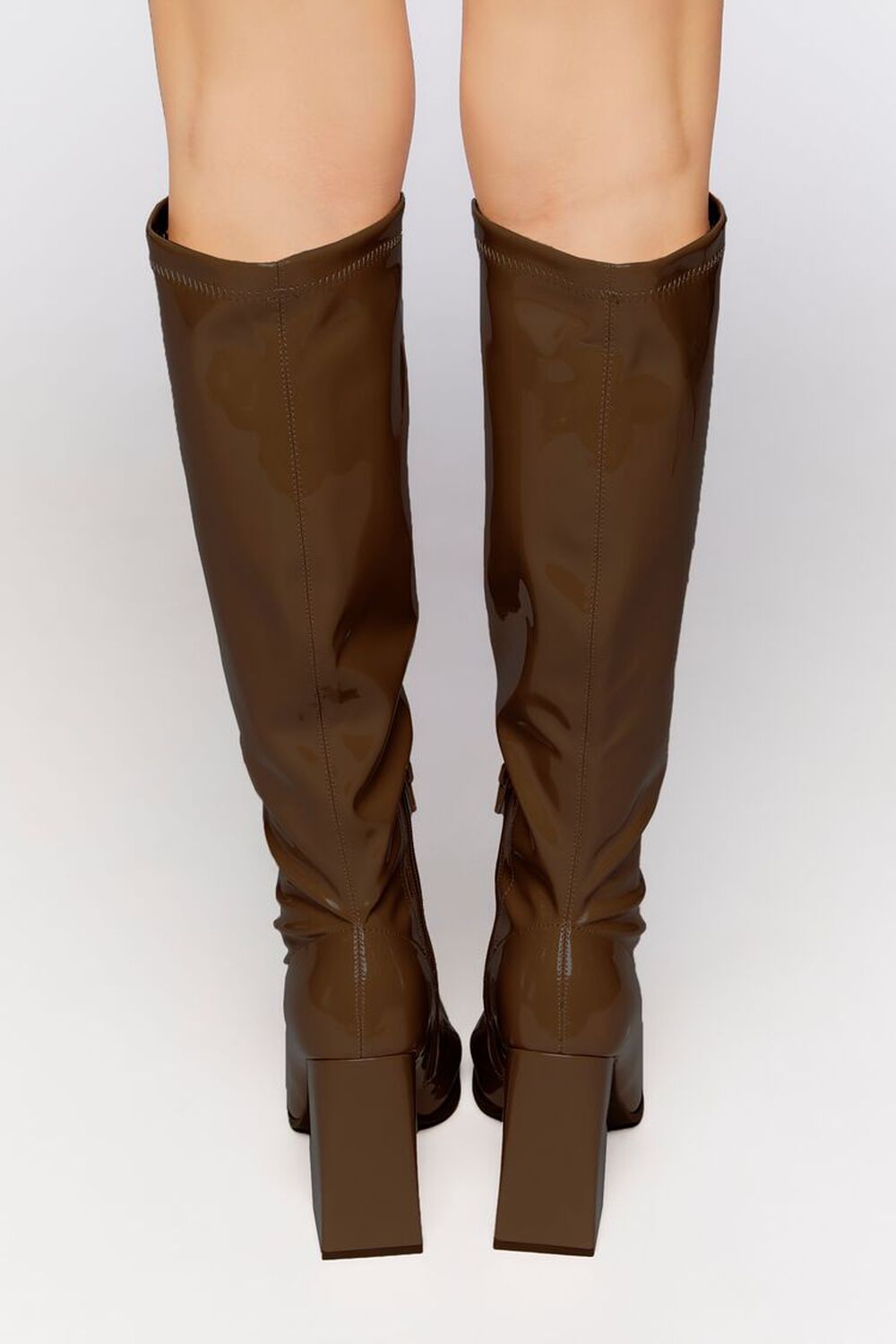 Faux Patent Leather Knee-High Boots, image 3