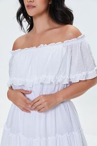 WHITE Plus Size Clip Dot Ruffled Dress, image 6