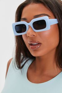 LIGHT BLUE/BLACK Rectangular Tinted Sunglasses, image 1