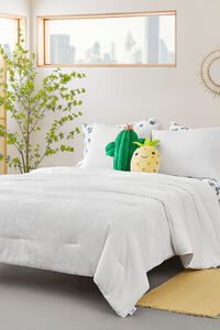 WHITE Textured Full & Queen-Sized Bedding Set, image 1