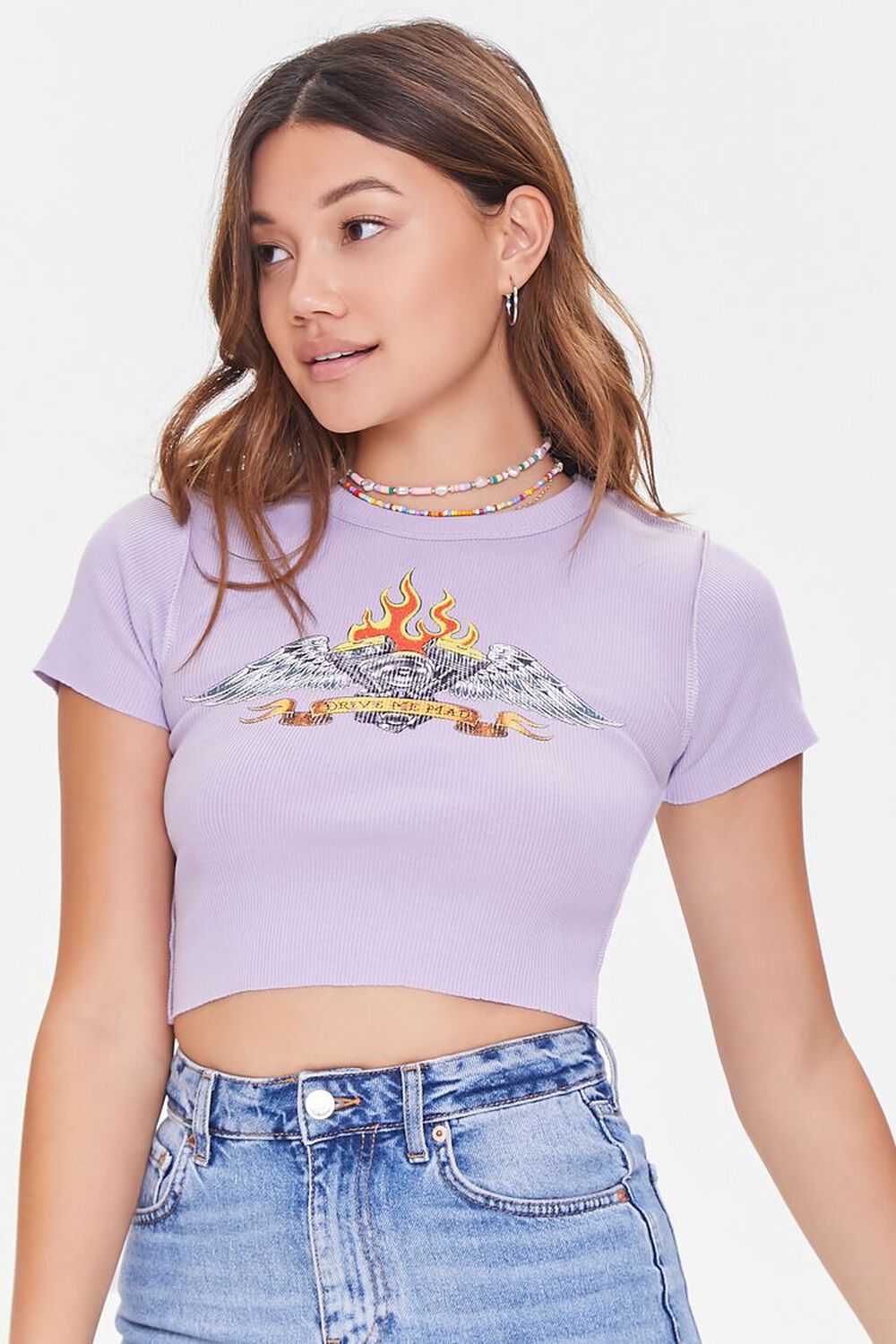 Drive Me Mad Graphic Cropped Tee, image 1