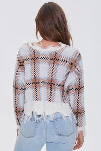 TAN/CREAM Frayed Plaid Sweater, image 3