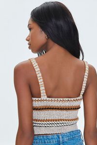TAUPE/MULTI Crochet Sweater-Knit Cropped Cami, image 3