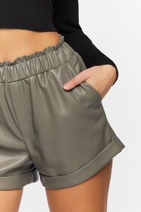 NINE IRON Faux Leather High-Waist Shorts, image 6