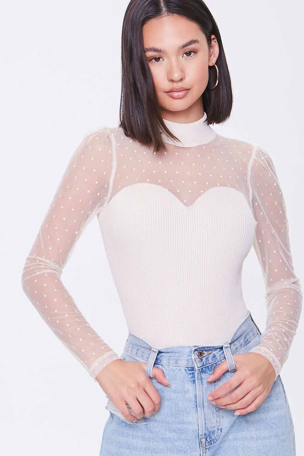 Dotted Sweater-Knit Bodysuit, image 1