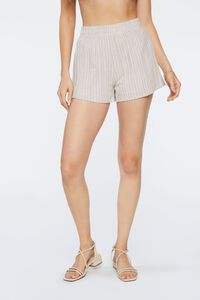 ASH BROWN/MULTI Striped Pull-On Shorts, image 2