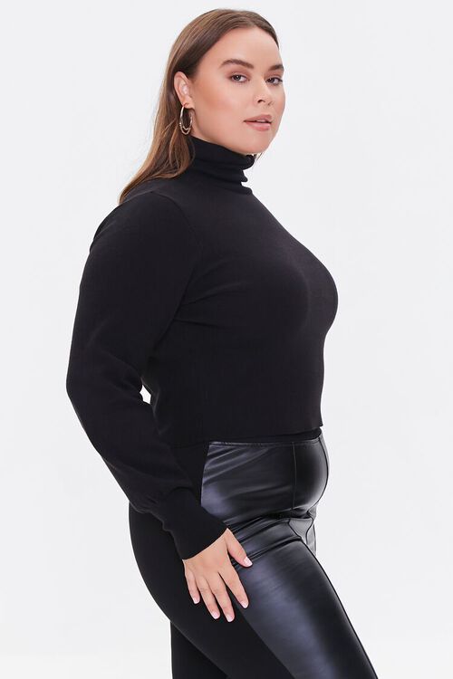 BLACK Plus Size Turtleneck Sweater, image 2