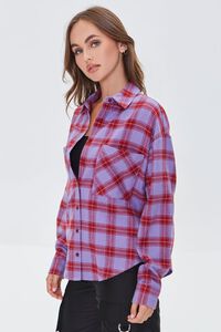 LAVENDER/MULTI Plaid Button-Front Flannel Shirt, image 2