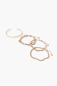 GOLD Bangle & Chain Bracelet Set, image 1