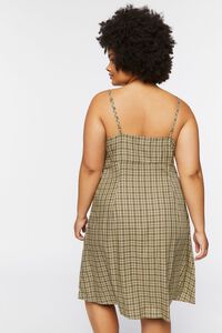 BROWN/MULTI Plus Size Plaid Mini Cami Dress, image 3