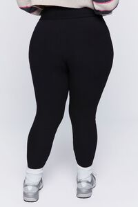 BLACK Plus Size Ribbed Lace-Up Leggings, image 4