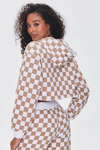 Checkered Cropped Hoodie, image 3