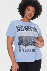 BLUE/MULTI Plus Size Woodstock Graphic Tee, image 1