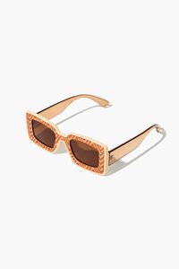RUST/BROWN Abstract Print Sunglasses, image 2