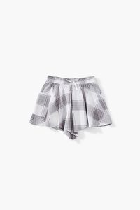 CREAM/GREY Girls Plaid Flounce Shorts (Kids), image 1