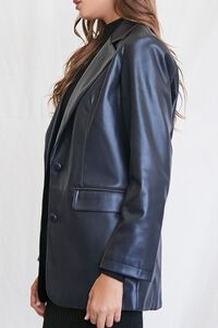 BLACK Faux Leather Pocket Jacket, image 2