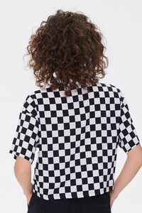 WHITE/BLACK Checkered Print Shirt, image 3